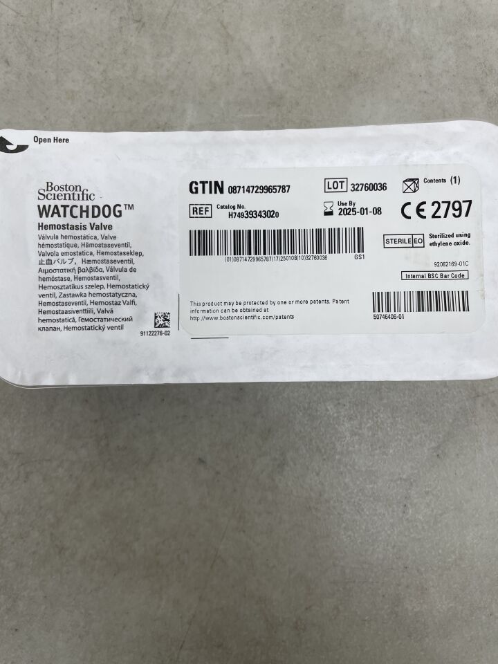 3934302 - BOSTON SCIENTIFIC - WATCHDOG Hemostasis Valve, (EA) - ( Expiry Date: 2025-01-08 )