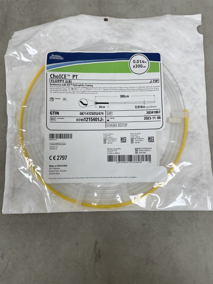 1215401J - BOSTON SCIENTIFIC - Choice PT Floppy Guidewire, 0.014 in. dia. x 300 cm Length, (EA) - ( Expiry Date: 2023-11-06 )