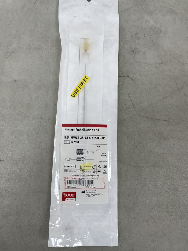 G47354 - COOK - Nester Embolization Coil - .035" x 14cm x 6mm, (EA) - ( Expiry Date: 2025-07-02 )