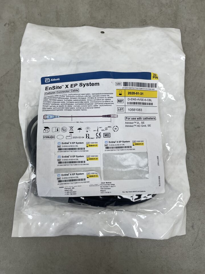 D-ENS-AVSE-6-CBL - 雅培 - EnSite X EP 系統導管連接器電纜(適用於 Advisor),22 針,(EA)-(有效期至:2028-01-31)