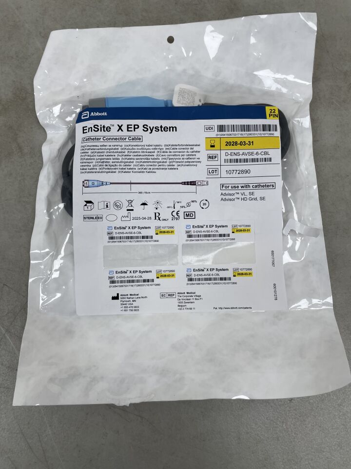 D-ENS-AVSE-6-CBL - 雅培 - EnSite X EP 系統導管連接器電纜(適用於 Advisor),22 針,(EA)-(有效期至:2028-03-31)