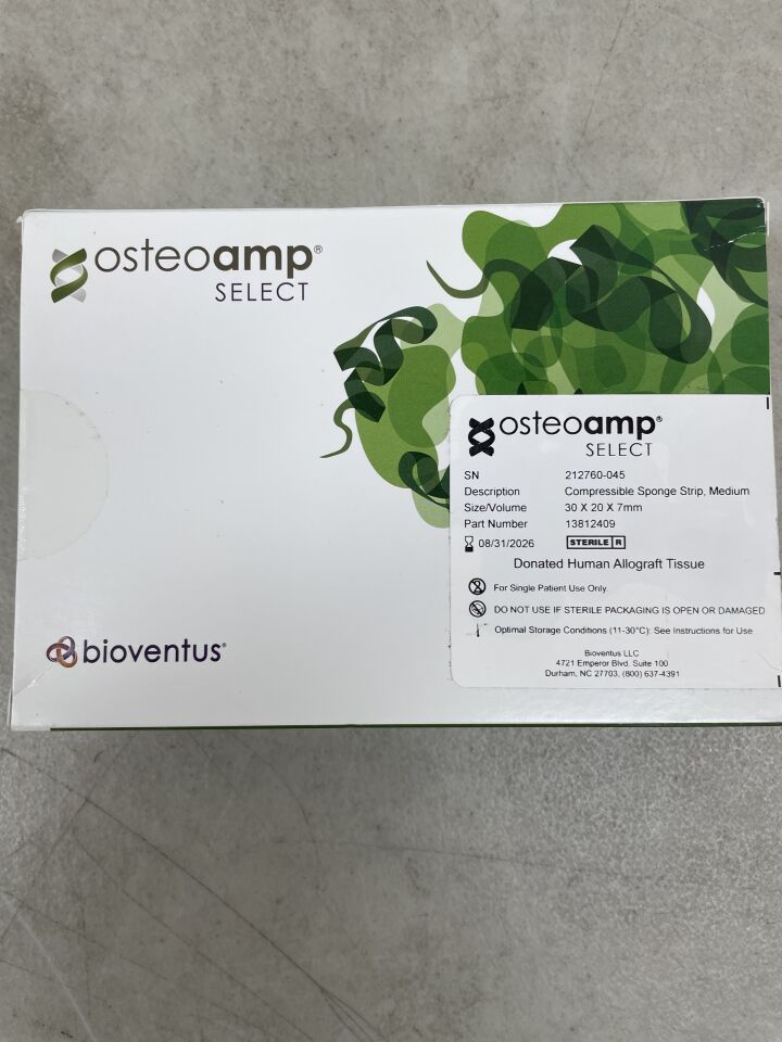 13812409 - BIOVENTUS - Compressible Sponge Strip Medium 30 x 20 x 7mm Donated Human Allograft Tissue, (BX/1) - ( Expiry Date: 2026-08-31 )