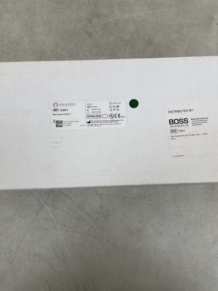 S301 - BOSS - Kit de miringotomía 1, (caja/4) - (Fecha de caducidad: 01/05/2028)