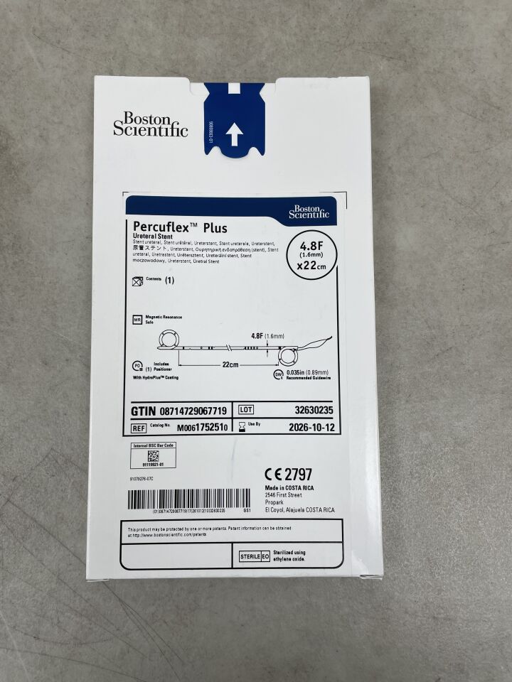 175251 - BOSTON SCIENTIFIC - Percuflex Plus Ureteral Stent - 4.8Fr x 22cm , ( BX/1 ) - ( Expiry Date : 2026-10-12 )