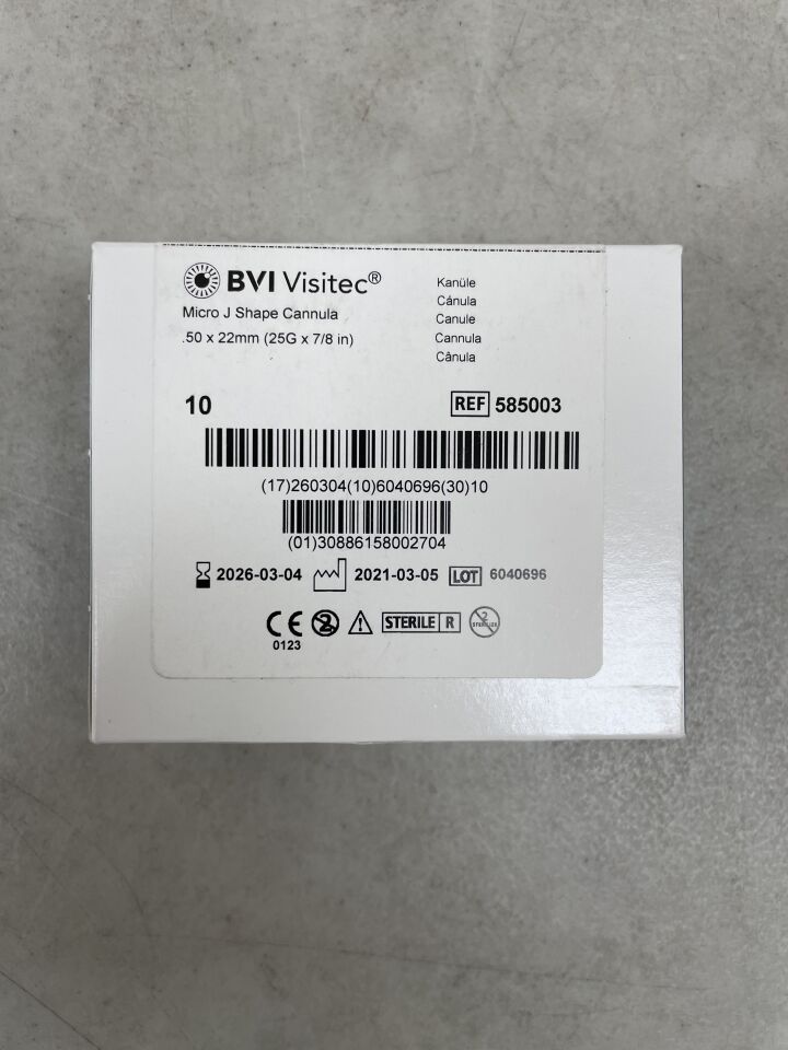 585003 - BVI - Micro J Shape Cannula 25G x 7/8", (BX/10) - ( Expiry Date: 2026-03-04 )