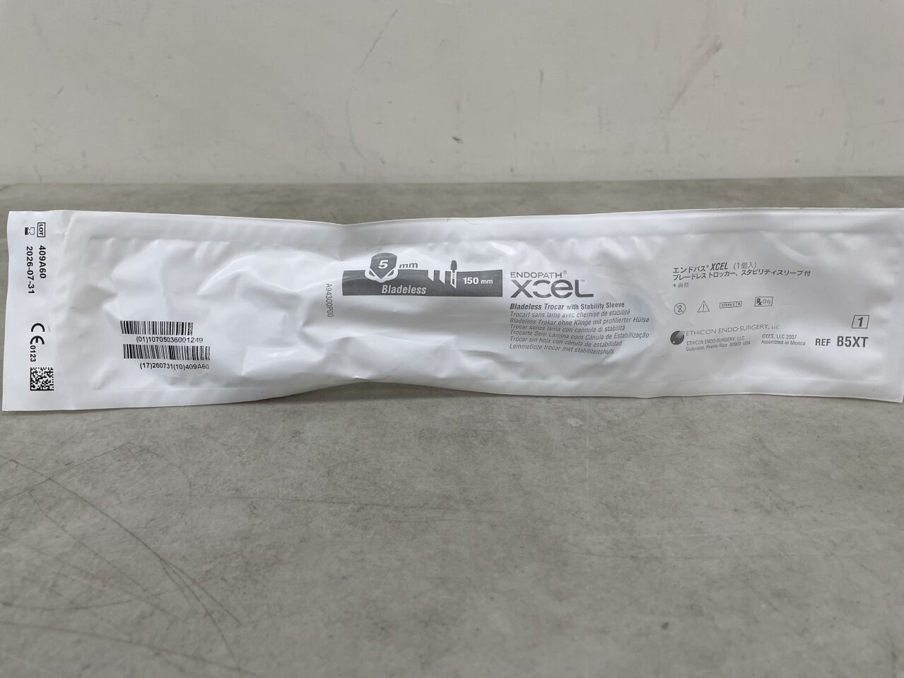 B5XT - ETHICON - Endopath Xcel 穩定套管無刀片穿刺器,5 直徑 x 150 毫米長軸,(EA)-(有效期至:2026-07-31)