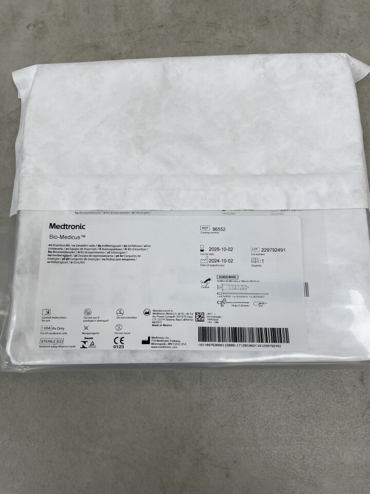 96552 - MEDTRONIC - Bio-Medicus Arterial Insertion Kit , ( EA ) - ( Expiry Date : 2028-10-02 )