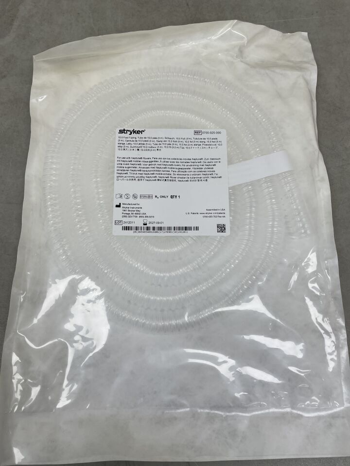 0700-025-000 - STRYKER - 10 Foot Tubing, for use with Neptune Rovers , ( EA ) - ( Expiry Date : 2027-09-01 )