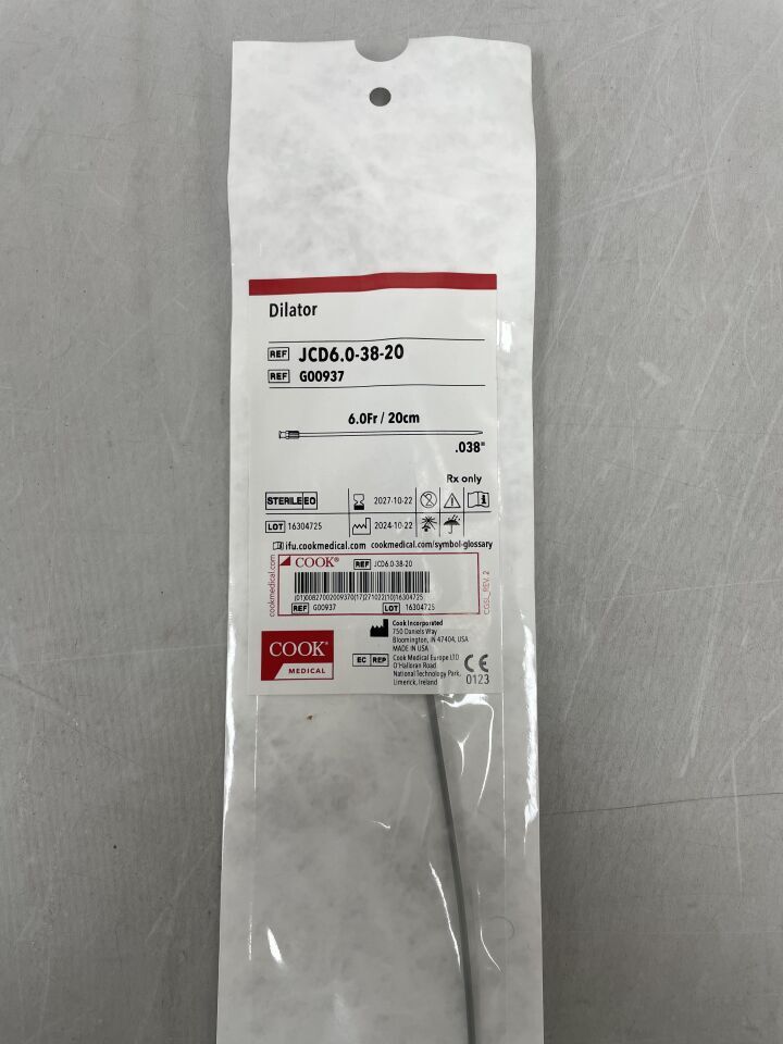G00937 - COOK - Dilatador estándar 6F x 20 cm, 0,038", (unidad) - (Fecha de caducidad: 22/10/2027)
