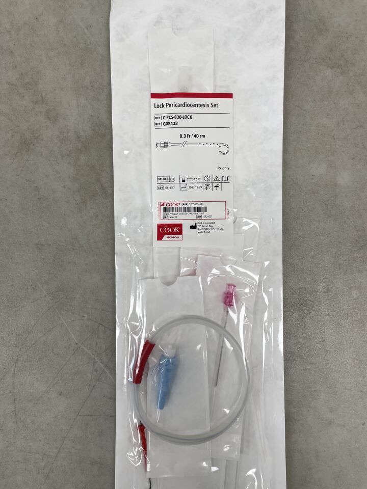 G02433 - COOK - Lock Pericardiocentesis Set 8.3F 40cm, (EA) - ( Expiry Date: 2026-12-29 )
