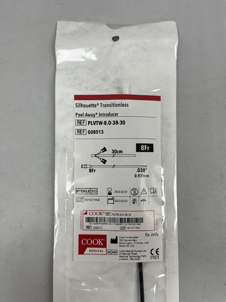 G08513 - COOK - Silhouette 無過渡剝離式導入器 8F x 30cm,(EA)-(有效期至:2026-02-07)
