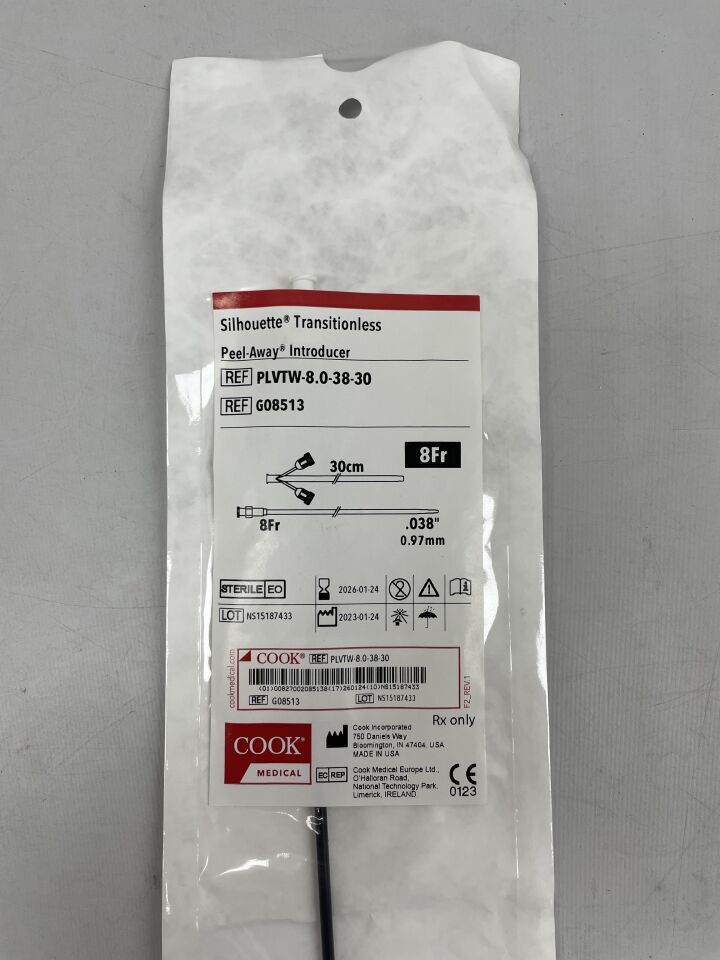G08513 - COOK - Silhouette 無過渡剝離式導入器 8F x 30cm,(EA)-(有效期至:2026-01-24)