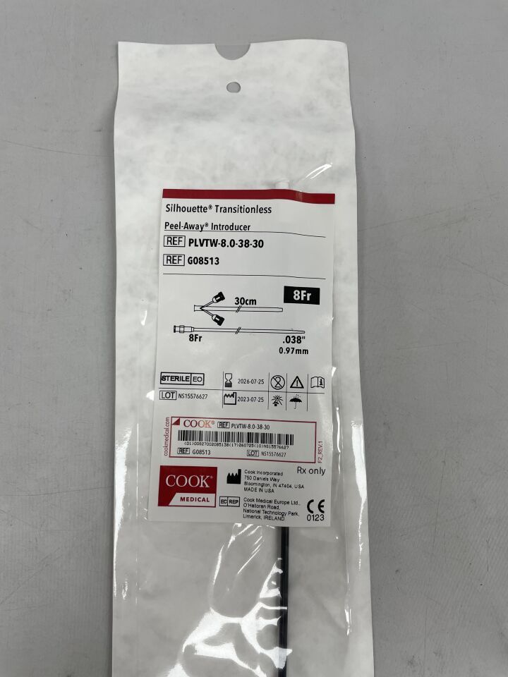G08513 - COOK - Silhouette 無過渡剝離式導入器 8F x 30cm,(EA)-(有效期至:2026-07-25)