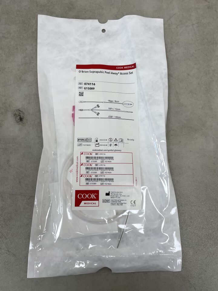 G15089 - COOK - Peel-Away O’Brien Suprapubic Access Set, 16 Fr Size, 12 cm Length, (EA) - ( Expiry Date: 2026-02-08 )
