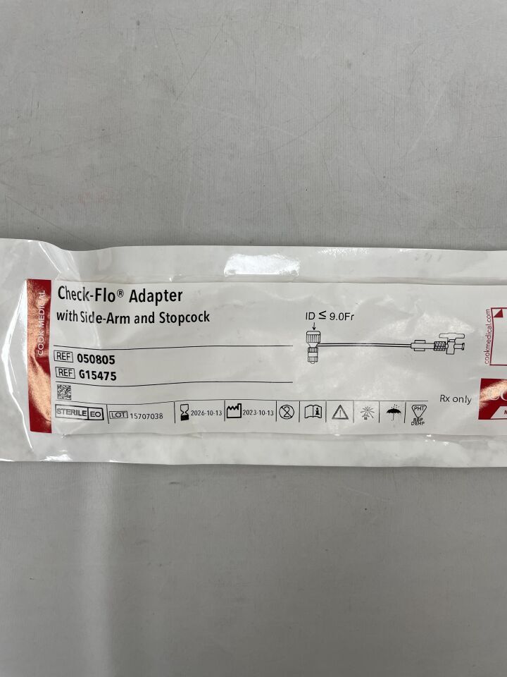 G15475 - COOK - Check-Flo 轉接器 9F 附側臂和止回閥,(EA)-(有效期至:2026-10-13)