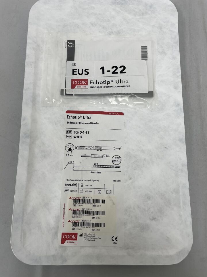 G31518 - COOK - Aguja de biopsia por ultrasonido endoscópico EchoTip Ultra, 22G (unidad) - (Fecha de caducidad: 06/12/2026)