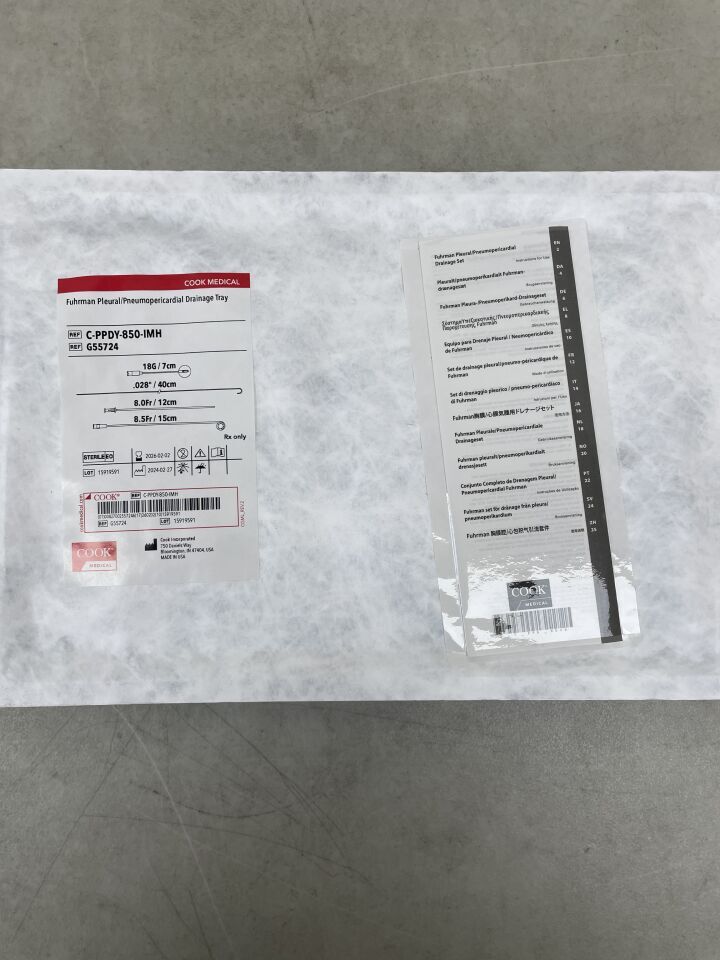 G55724 - COOK - Fuhrman 胸膜/氣胸心包引流托盤 8.5F x 15cm,(EA)-(有效期至:2026-02-02)