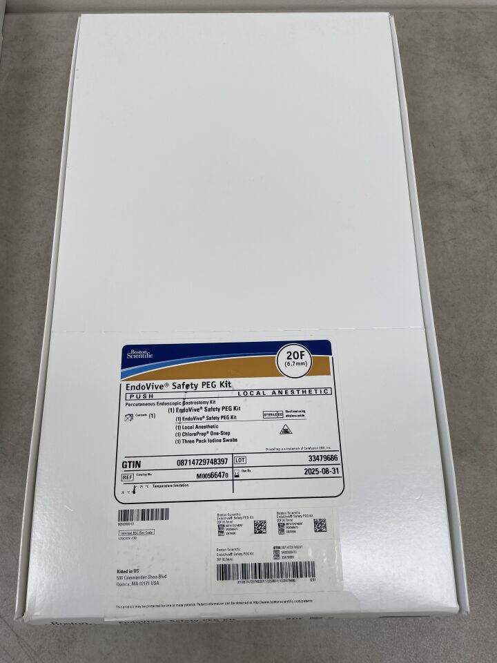 6647 - BOSTON SCIENTIFIC - EndoVive Safety Percutaneous Endoscopic Gastrostomy Kit, 20 Fr, Push, (BX/1) - ( Expiry Date: 2025-08-31 )