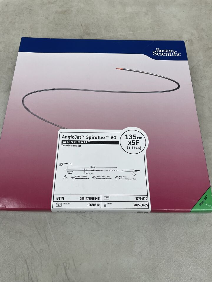 106608 - BOSTON SCIENTIFIC - AngioJet Spiroflex VG Thrombectomy Set - MONORAIL - 5Fr x 135cm, (BX/1) - ( Expiry Date: 2025-08-05 )