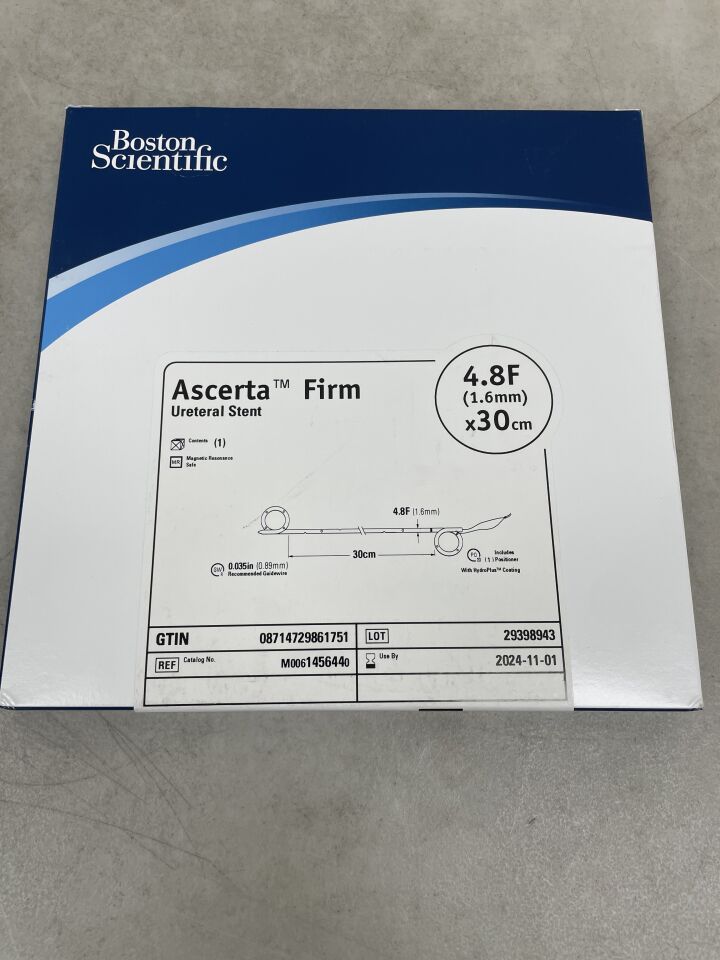 145644 - BOSTON SCIENTIFIC - Ascerta Firm Ureteral Stent - 4.8Fr x 30cm, (BX/1) - ( Expiry Date: 2024-11-01 )