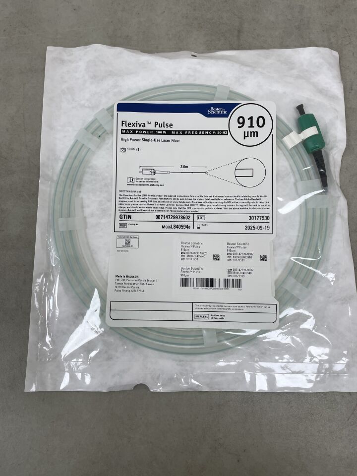 L840594 - BOSTON SCIENTIFIC - Flexiva Pulse High Power Single-Use Laser Fiber - 100W x 80HZ - 2.6m x 910µm, () - ( Expiry Date: 2025-09-19 )