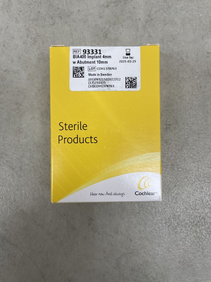 93331 - COCHLEAR - Baha BIA400 Implant, 4mm w/Abutment 10mm, (BX/1) - ( Expiry Date: 2025-03-25 )
