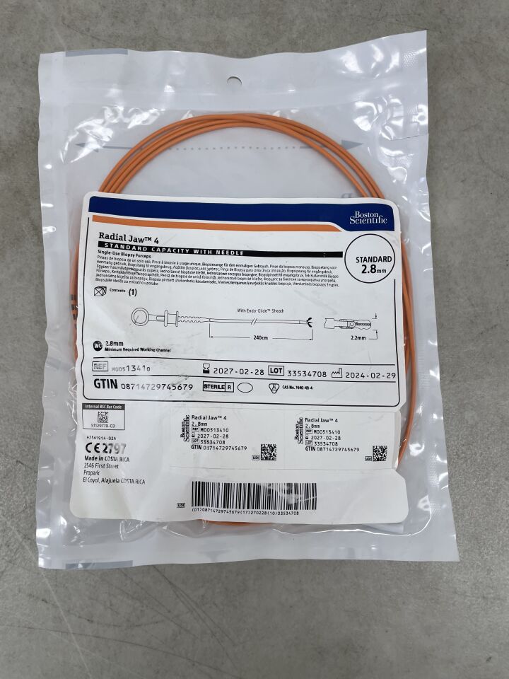 1341 - BOSTON SCIENTIFIC - Radial Jaw 4 Single-Use Biopsy Forceps - Standard Capacity with Needle - 2.8mm x 240cm , ( EA ) - ( Expiry Date : 2027-02-28 )