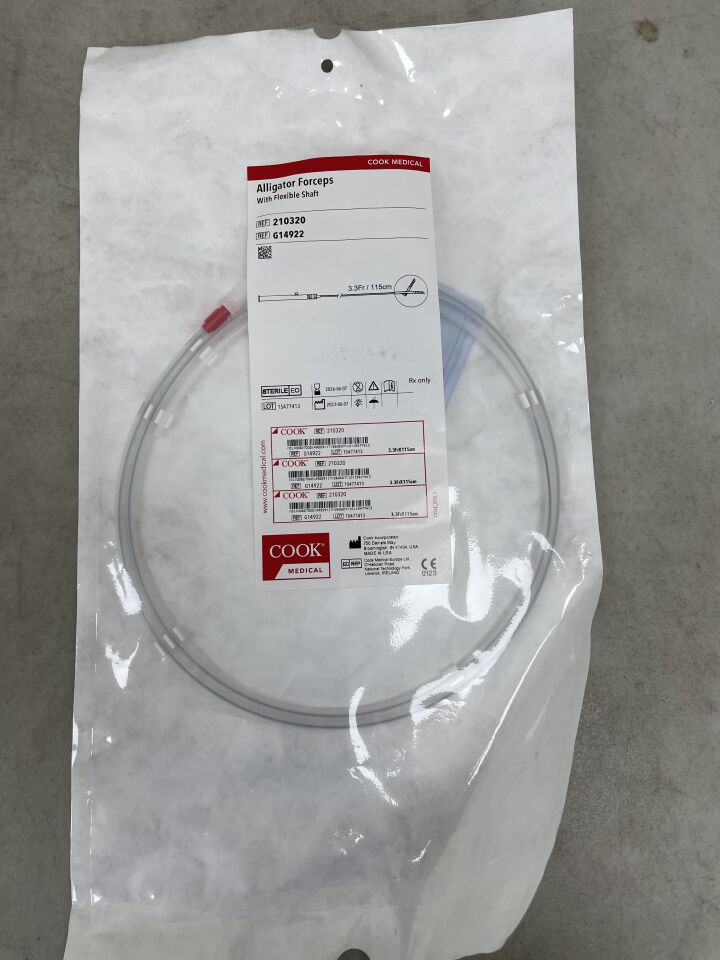 G14922 - COOK - Alligator Forceps with Flexible Shaft - 210320 - 3.3Fr x 115cm, (EA) - ( Expiry Date: 2026-06-07 )