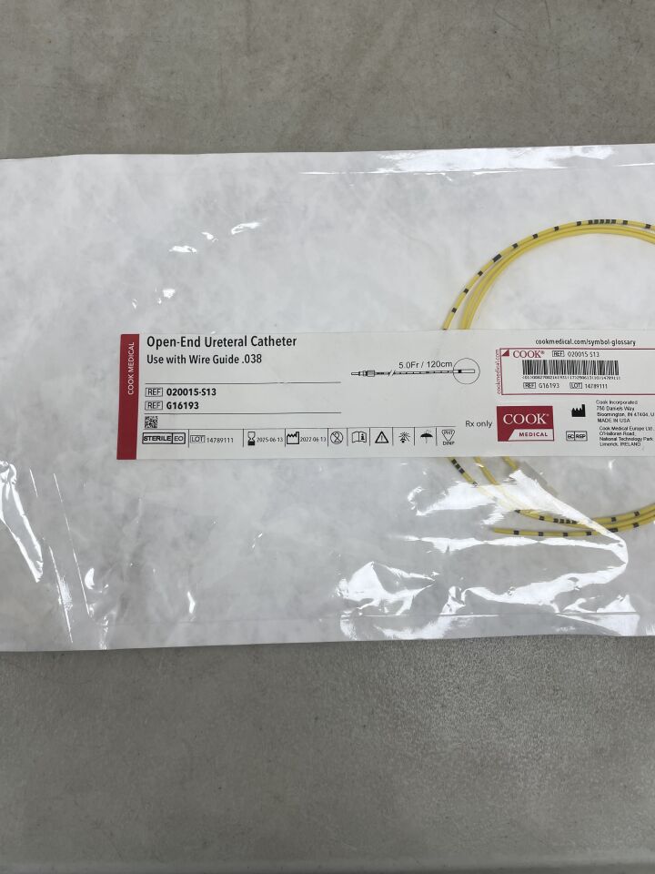 G16193 - COOK - Open-End Ureteral Catheter, 5F x 120cm, (EA) - ( Expiry Date: 2025-06-13 )