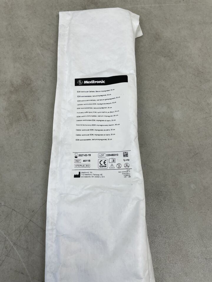 46118 - MEDTRONIC - EDM Ventricular Catheter, Barium Impregnated: 35cm , ( EA ) - ( Expiry Date : 2027-02-19 )