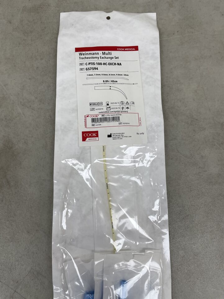 G57594 - COOK - Weinmann Tracheostomy Exchange Set, 8F x 45cm, (EA) - ( Expiry Date: 2025-06-15 )