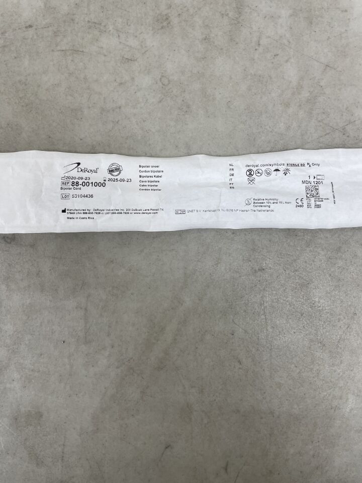 88-001000 - DEROYAL - Disposable Bipolar Cord, (EA) - ( Expiry Date: 2025-09-23 )