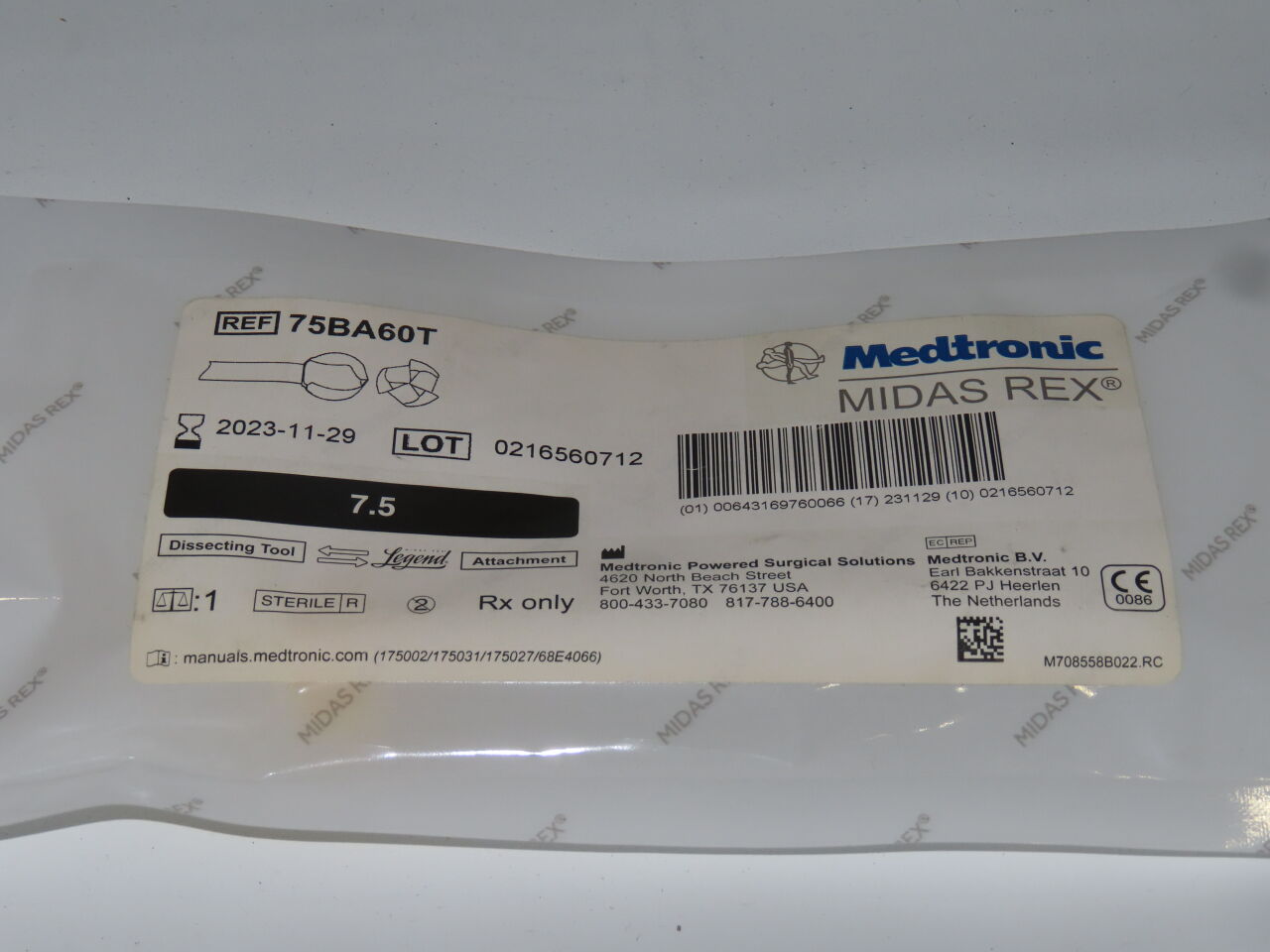 75BA60T - MEDTRONIC - midas rex symmetri 7.5cm, 4mm, (EA) - ( Expiry Date: 2022-04-06 )