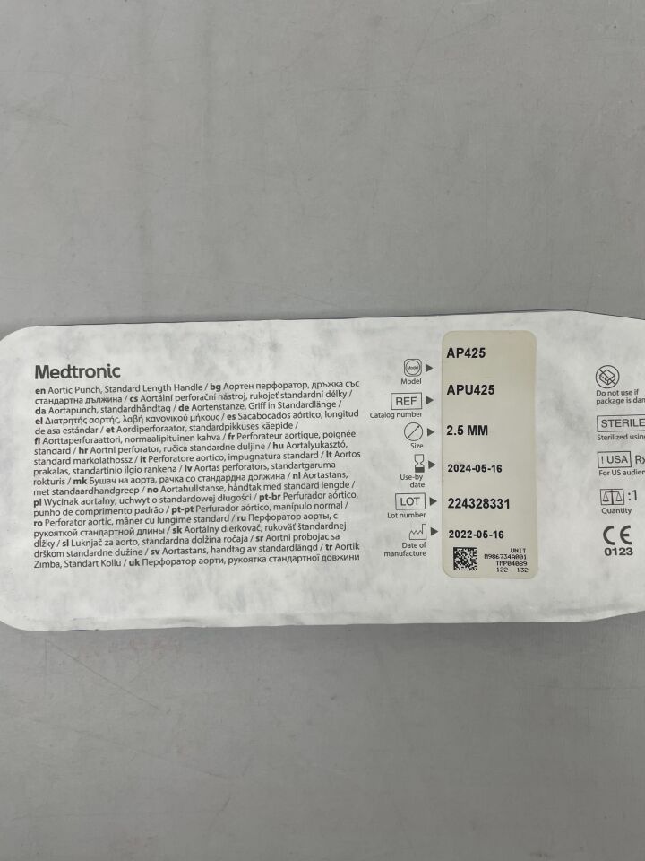 APU425 - MEDTRONIC - Aortic Punch, Standard Handle 2.5mm, (EA) - ( Expiry Date: 2024-05-16 )