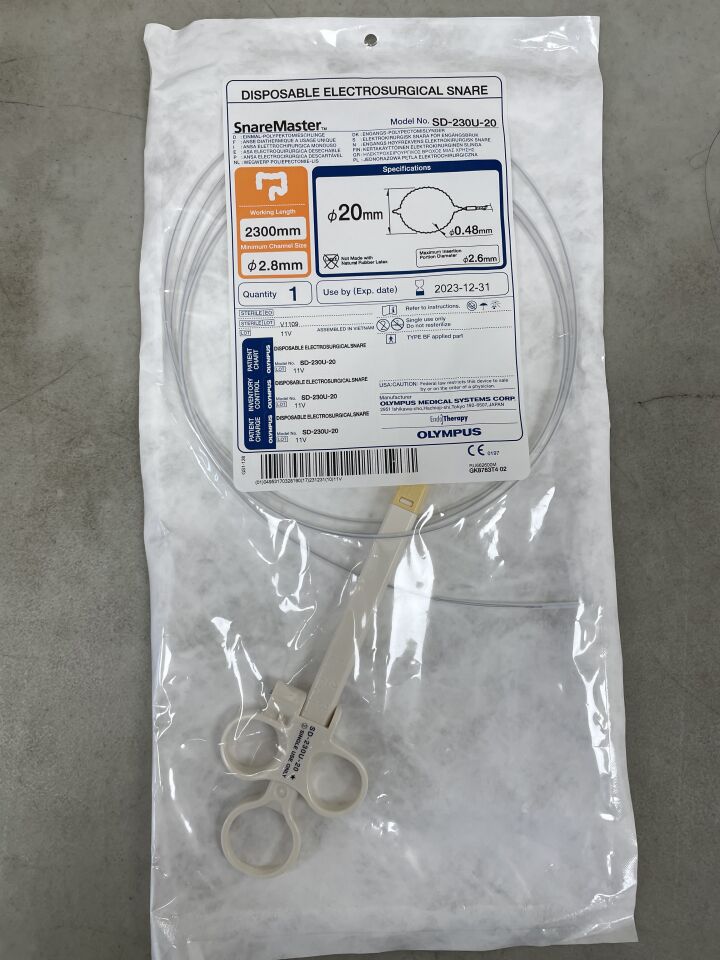 SD-230U-20 - OLYMPUS - SnareMaster 2.8mm x 230cm x 20mm, Oval Spiral
, () - ( Expiry Date: 2023-12-31 )