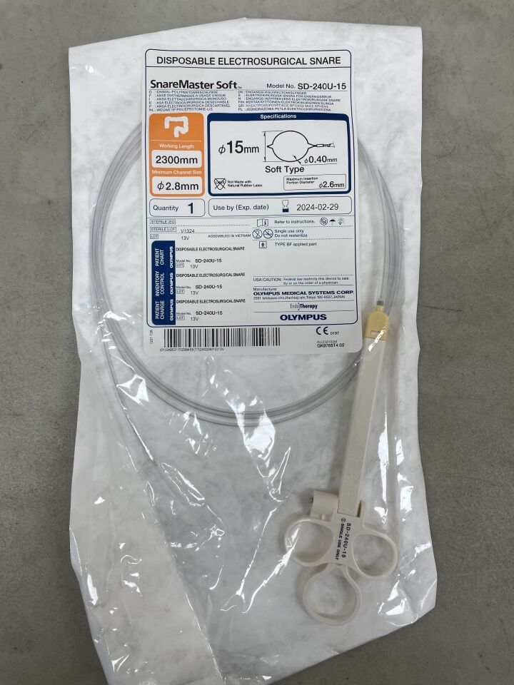 SD-240U-15 - OLYMPUS - SnareMaster 2.8mm x 230cm x 15mm, Soft Oval, (EA) - ( Expiry Date: 2024-02-29 )