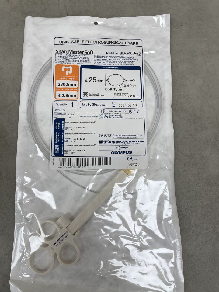 SD-240U-25 - OLYMPUS - SnareMaster 2.8mm x 230cm x 25mm, Soft Oval, (EA) - ( Expiry Date: 2024-06-30 )