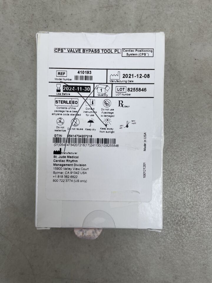 410193 - ST JUDE MEDICAL - CPS DIRECT Valve Bypass Tool, (BX/1) - ( Expiry Date: 2024-11-30 )