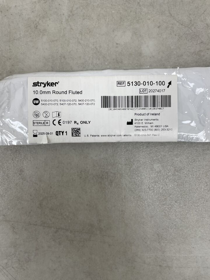 5130-010-100 - STRYKER - 10.0mm Round Fluted Bur, Long, (EA) - ( Expiry Date: 2025-09-01 )