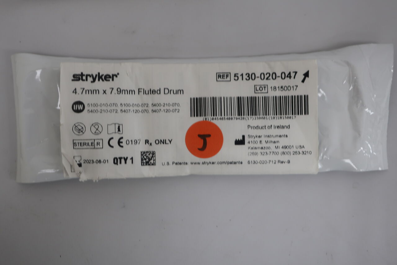 5130-020-047 - STRYKER - 4.7mm x 7.9mm Fluted Drum, Long, (EA) - ( Expiry Date: 2022-06-01 )