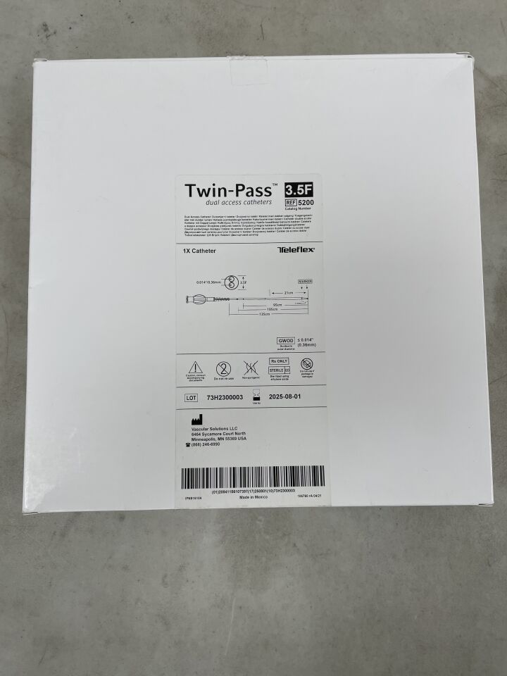 5200 - TELEFLEX - Twin-Pass Dual Access Catheter, 3.4 Fr. x 2.7 Fr, 135 cm, (BX/1) - ( Expiry Date: 2025-08-01 )