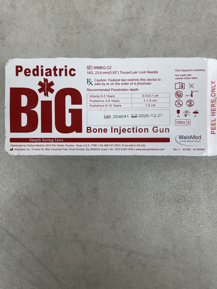 WMBIG-C2 - WAISMED - B.I.G. Bone Injection Gun, Disposable Automatic Intraosseous Injector, (EA) - ( Expiry Date: 2025-12-27 )