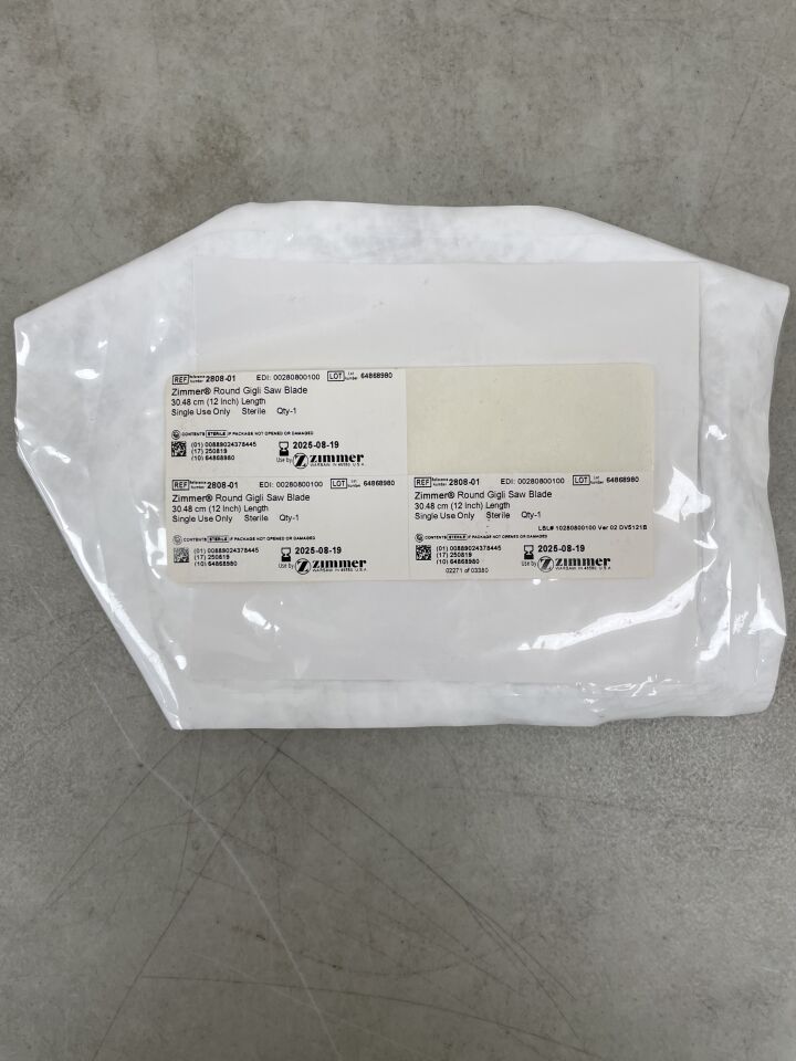 2808-01 - ZIMMER - Round Gigli Saw Blade 30.48cm (12"), (EA) - ( Expiry Date: 2025-08-19 )