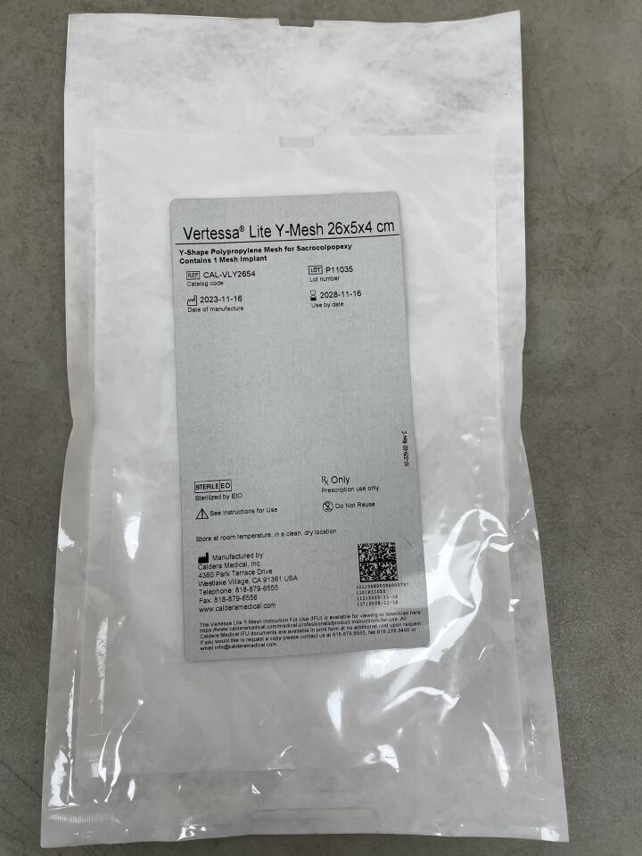 CAL-VLY2654 - CALDERA MEDICAL - Vertessa Lite Polypropylene Y-Mesh for Sacrocolpopexy 26cm x 5cm x 4cm, (EA) - ( Expiry Date: 2028-11-16 )