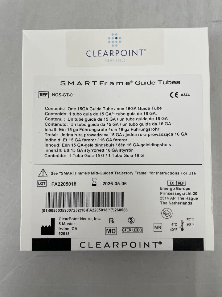 NGS-GT-01 - CLEARPOINT - Tubos guía SmartFrame, calibre 15/16 (BX/1) - (Fecha de caducidad: 06/05/2026)