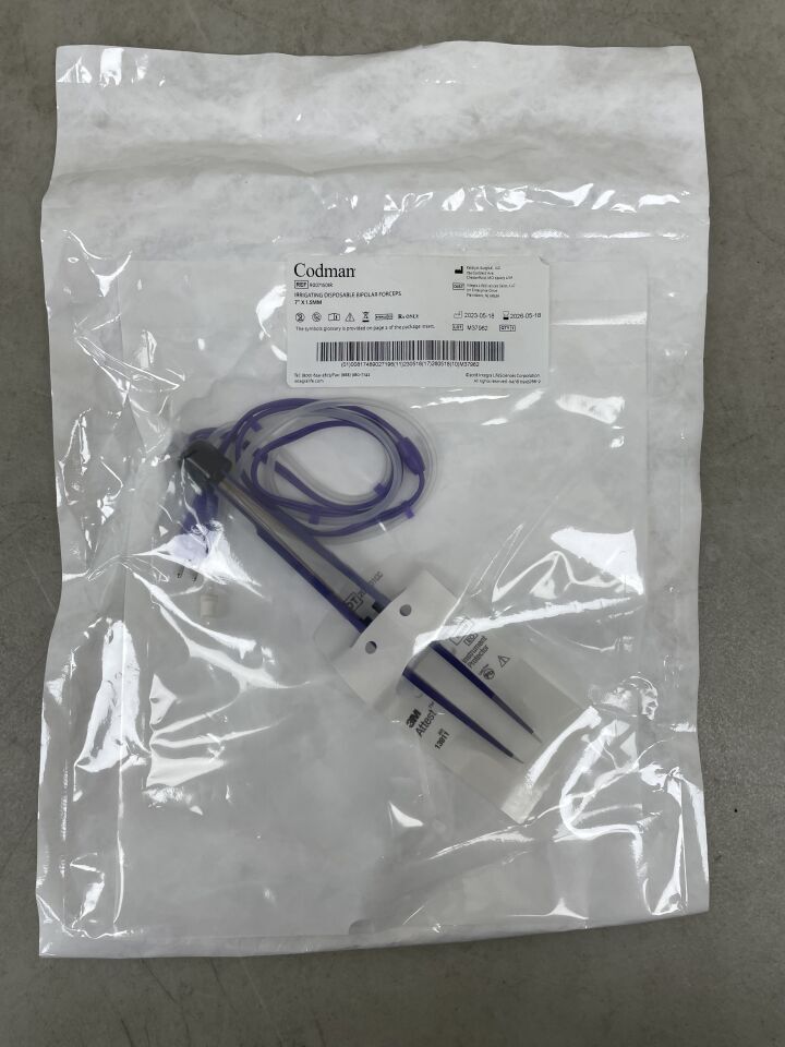 9007150IR - CODMAN - Pinzas bipolares desechables de irrigación, 7" x 1,5 mm, (unidades) - (Fecha de caducidad: 18/05/2026)