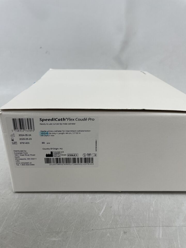 20014 - COLOPLAST - Catéter interno SpeediCath Flex Coude Pro, 14 Fr, (caja de 30) - (Fecha de caducidad: 23/05/2026)