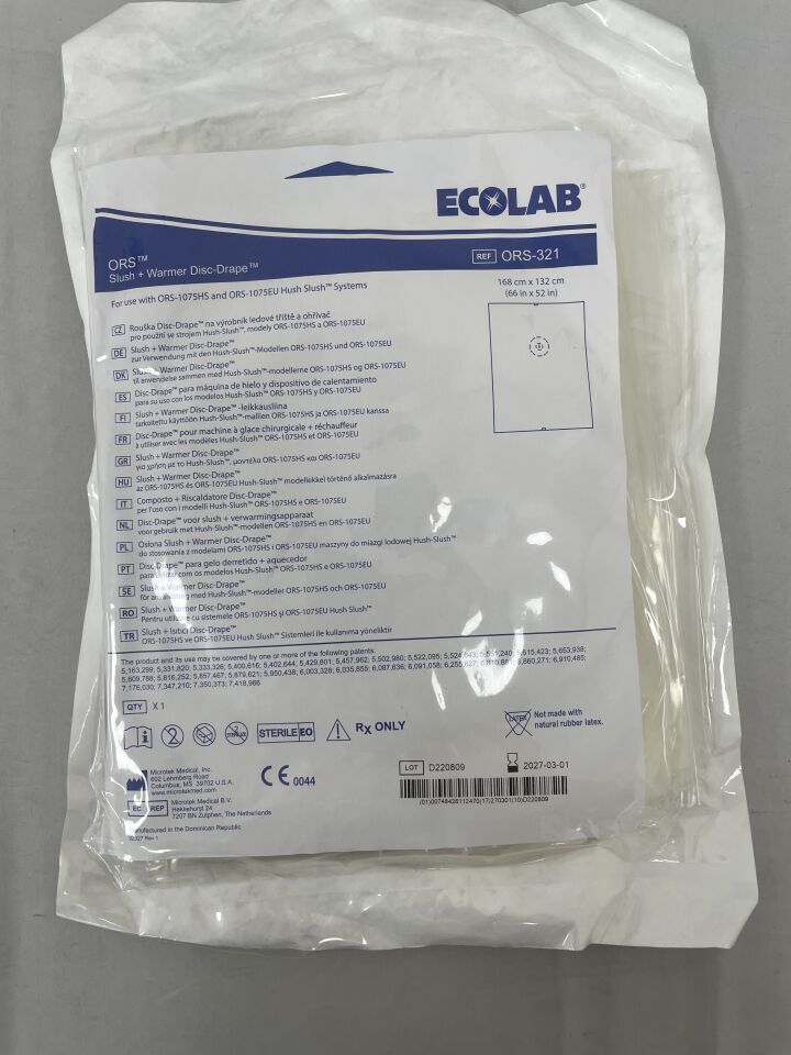 ORS-321 - ECOLAB - ORS Slush + Warmer Disc-Drape 66" x 52", (EA/) - ( Expiry Date: 2027-03-01 )