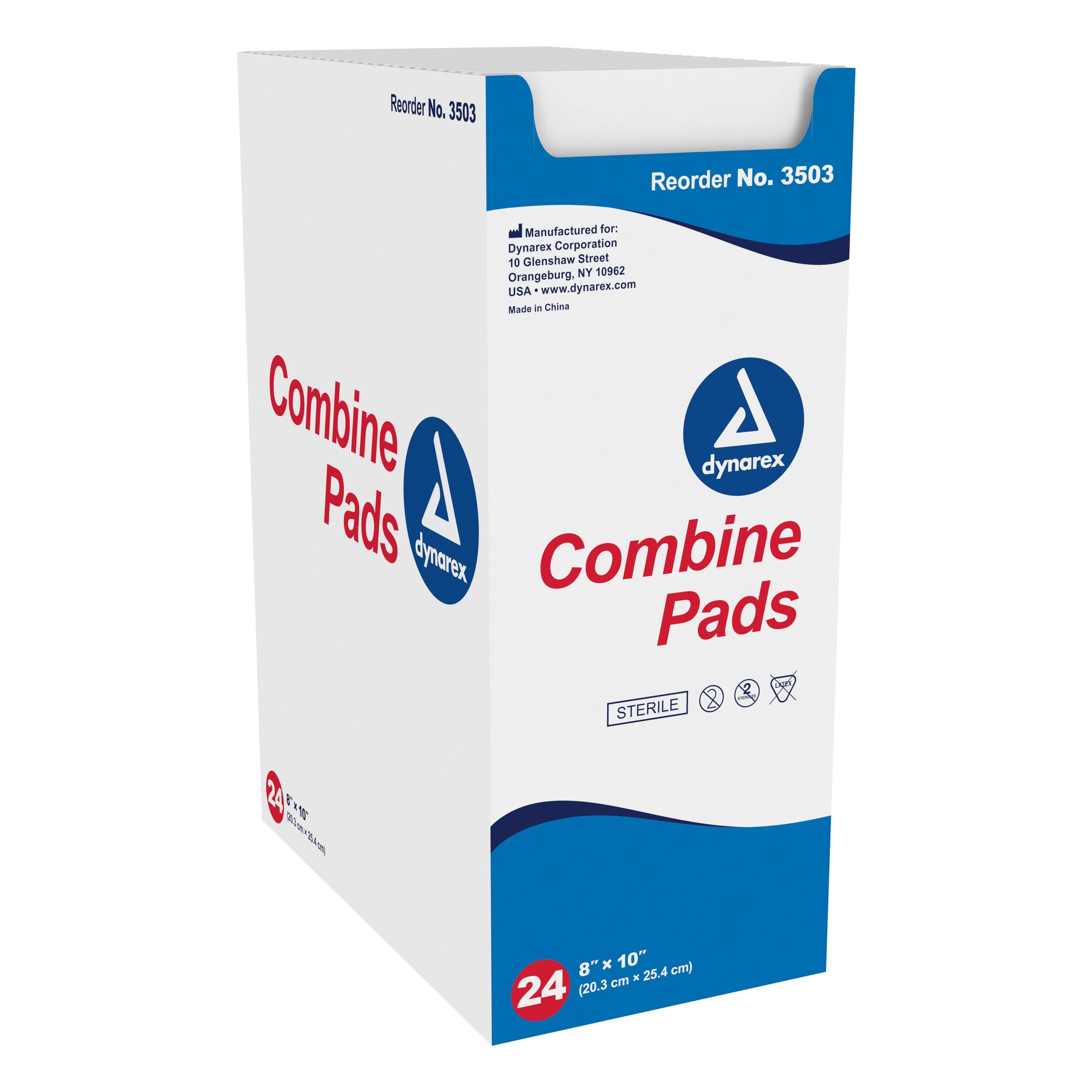 575181 - Dynarex - Dynarex Abdominal Pad 8 X 10 Inch Sterile 1 per Pouch, 3503, Box of 1, (BX)