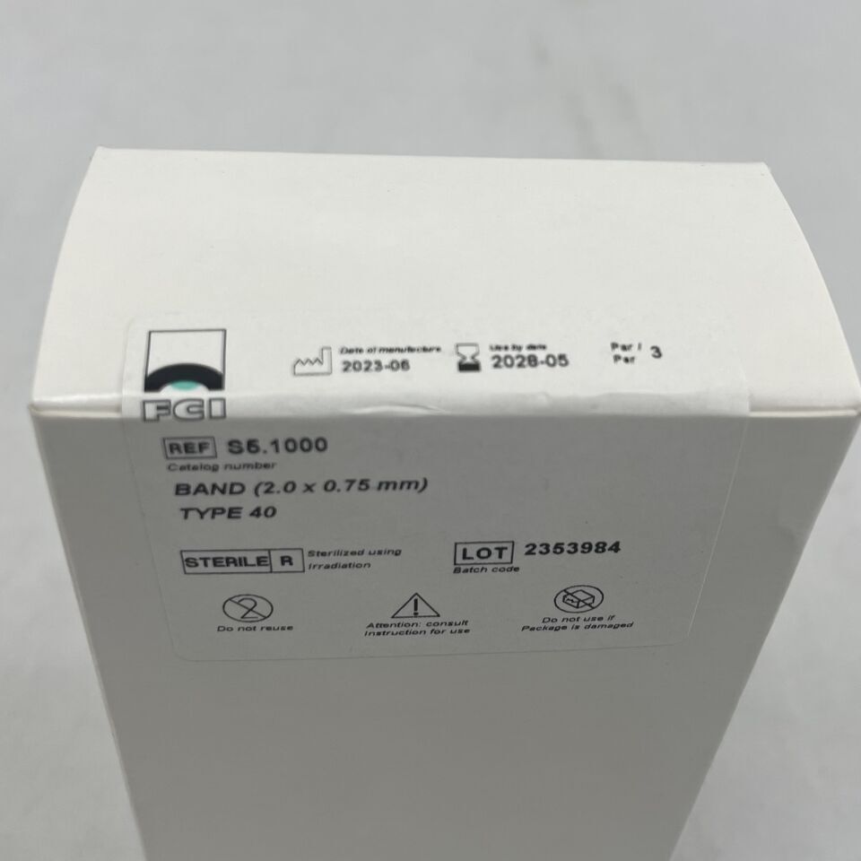 S5.1000 - FCI - 矽膠帶,2.0 x 0.75mm,40 型,100mm 長,(BX/3)-(有效期限:2028-05-31)